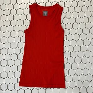 Athleta fiery orange ribbed tank